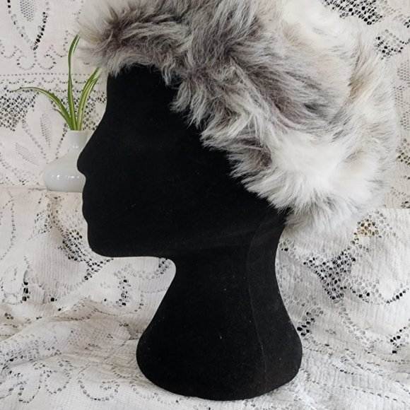 Nordic style hat, fluffy gray faux fur fox hat - Picture 5 of 9